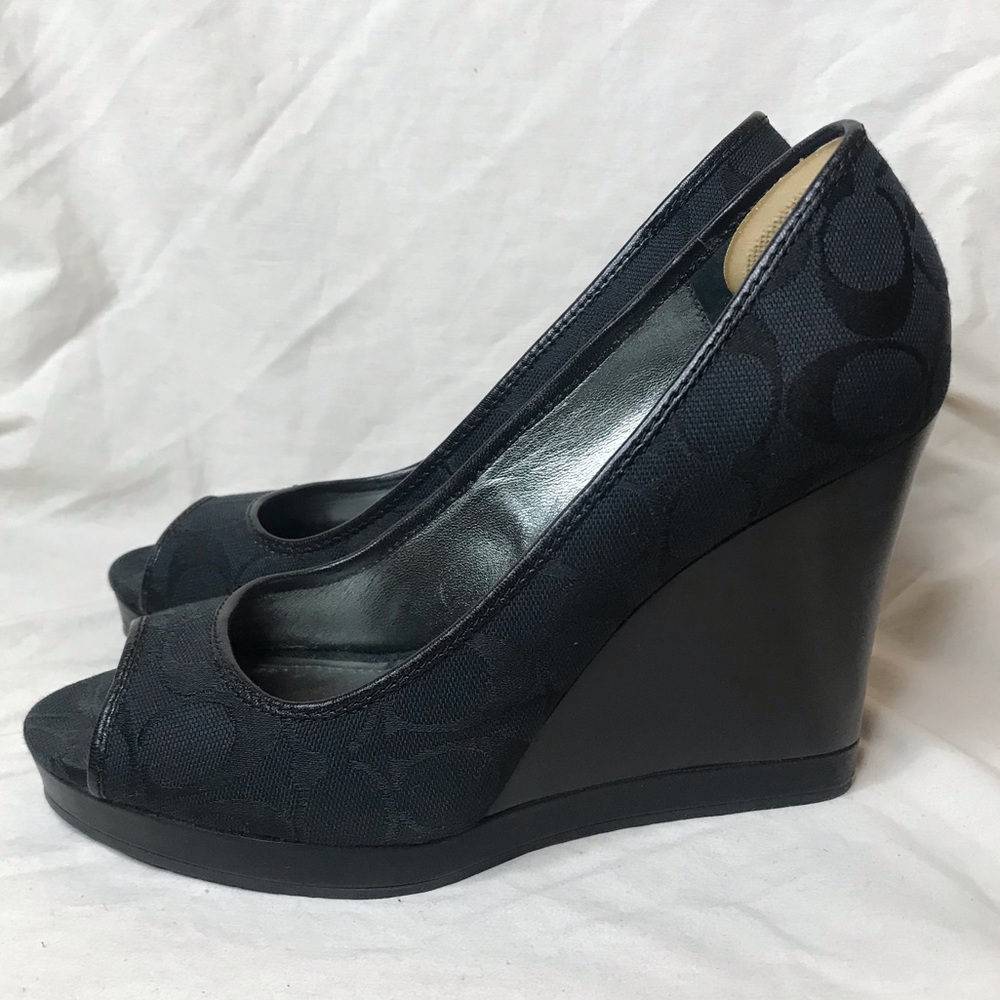 Never Worn Coach peep toe heels